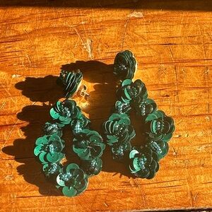 J. Crew Emerald Green Statement Earrings